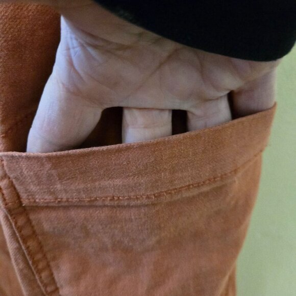 American Eagle 2024 Dreamy Drape Baggy Wide Leg Pants Terracotta Linen Size 18 - Picture 9 of 14